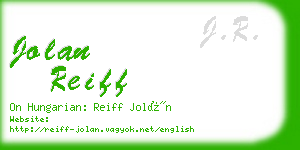 jolan reiff business card